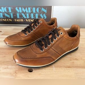 Magnanni Pueblo Cognac Leather Sneakers Size 9.5